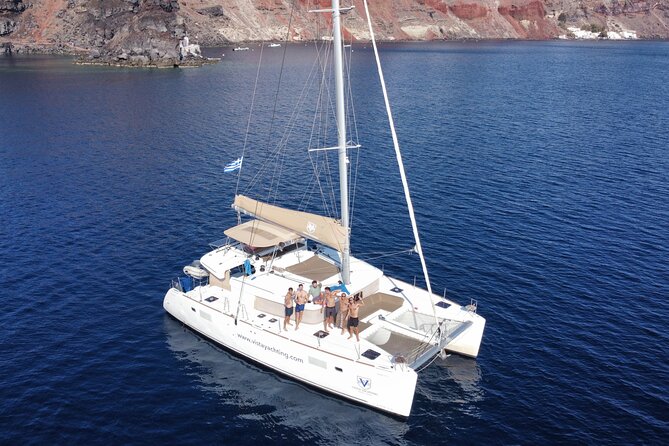 Santorini Platinum Catamaran Cruise With Meal, BBQ and Open Bar - Pricing and Booking Information