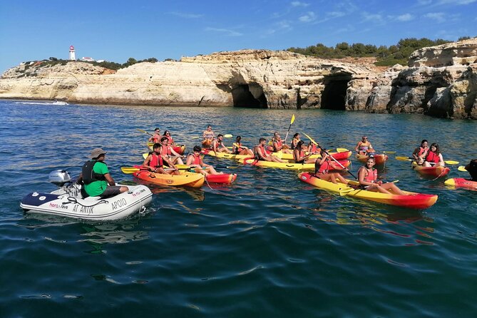 Benagil Kayak Tour On Board a Fantastic Catamaran - The Guided Kayaking Experience Inside Benagil Cave