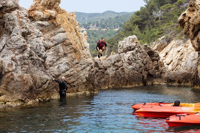 Tossa De Mar: Kayak & Snorkel Tour With Paella From Barcelona - Taking in the Underwater World With Snorkeling