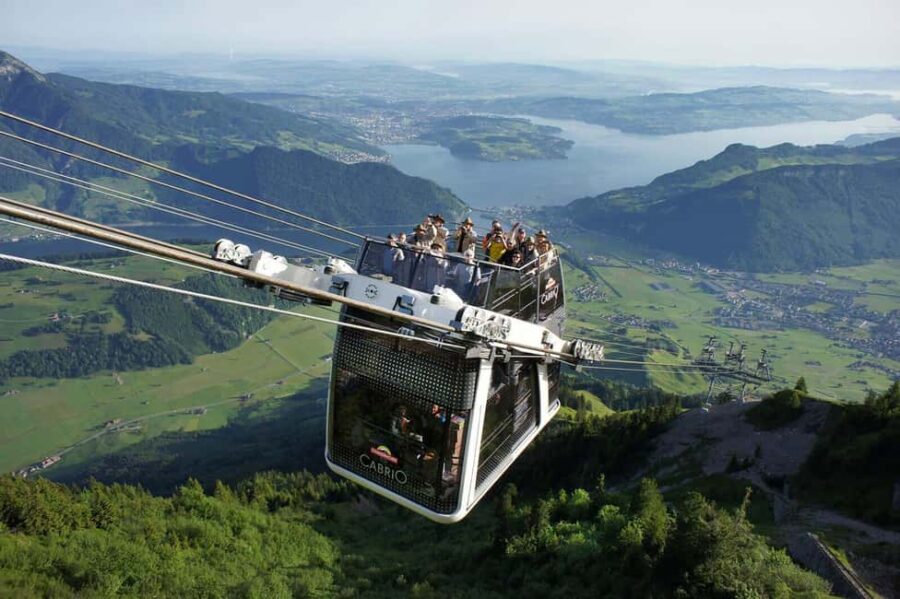1 Day, 3 Swiss Peaks: Cable Cars, Funiculars & Lake Cruise - From the Heart of Switzerland to the Peaks and Lakes