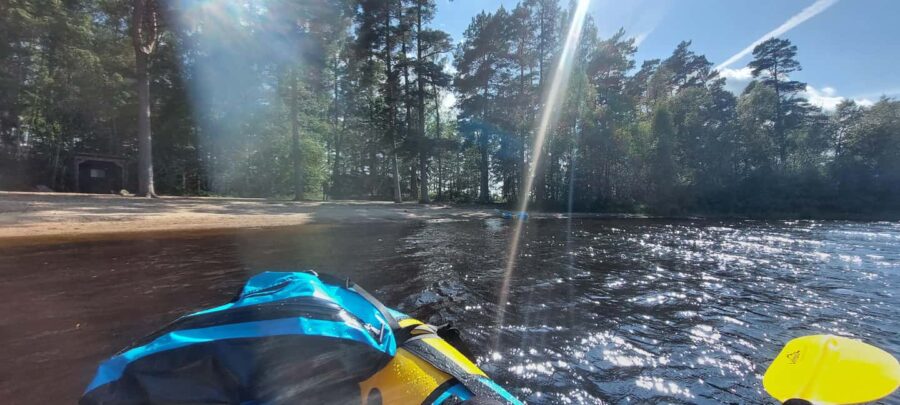 Agunnaryd: guided packrafting tour (4 hours) - Starting Point at Taxås (Taxåsklint) and Scenic Walks