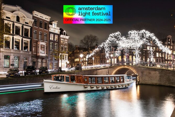 Amsterdam Light Festival: Canal Cruise Covered Saloon Boat - Inside the Covered Saloon Boat Experience
