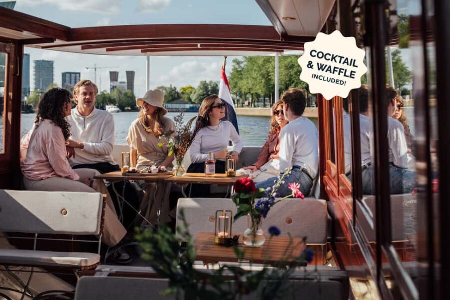 Amsterdam: Luxury Saloon Boat Cruise with Cocktails & Waffle - The Luxury Boat Itself: Comfort and Flexibility