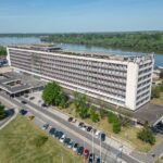 Architecture of New Belgrade - Brutalism Decoded - Close-up of Belgrade Western Gate: Genex Tower