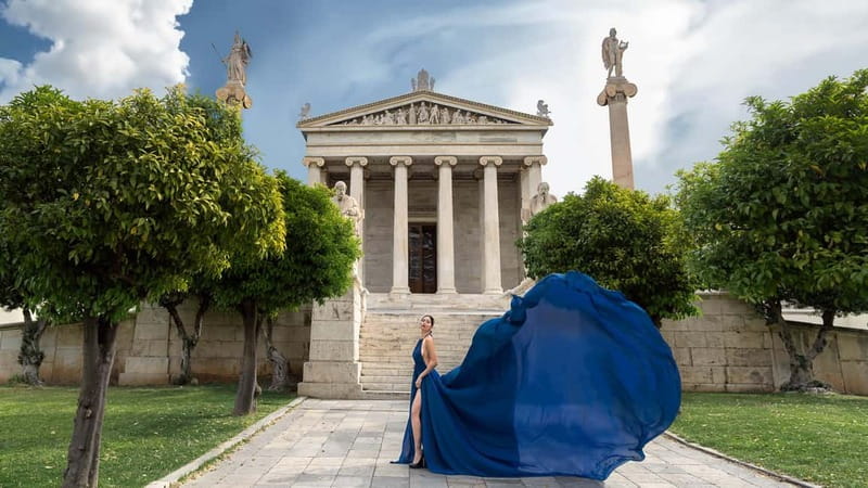 Athens: Flying Dress Photo © Photoshoot "Express package" - Athens: A Perfect Setting for a Flying Dress Photoshoot
