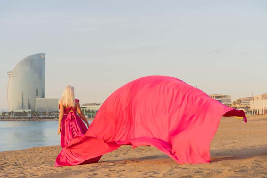 Barcelona: Magic Pink Flying Dress Photoshoot - Logistics and Group Size