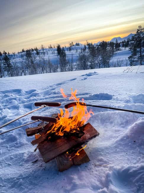 Bardufoss: Snowshoe Hike with Campfire, Lunch and Great View - Starting at Målselv Mountain Village for an Arctic Snowshoe Trek