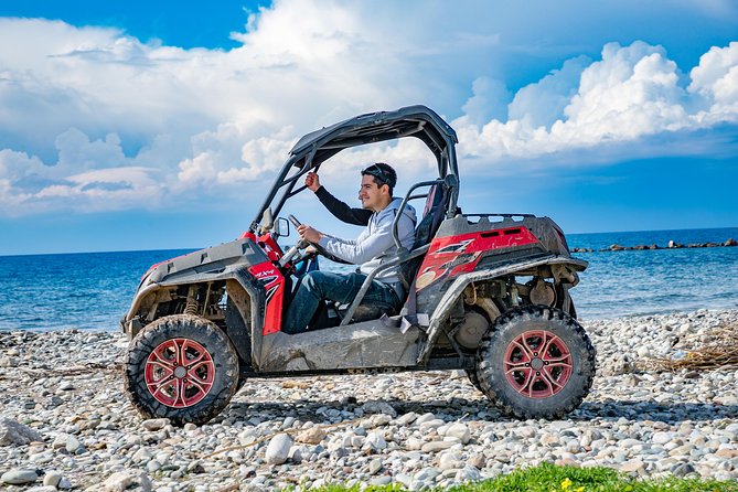 Beach & Off road Buggy Safari in Paphos - First Stop: Driving Through Geroskipou Municipal Beach