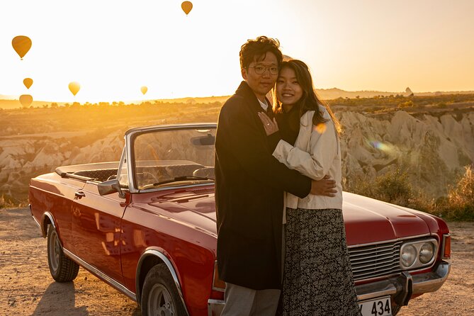 Cappadocia Classic Car Sunset or sunrise - Panoramic Views at Goreme National Park