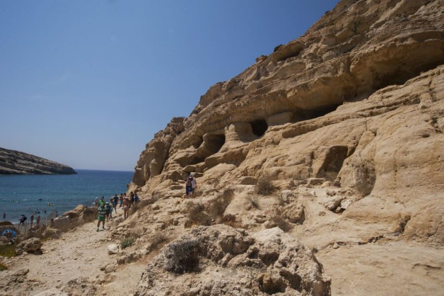 Crete: Matala Beach and Hippie caves, Red beach - Departing from Central Meeting Points Across Crete