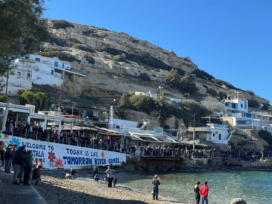 Crete: Phaistos Palace and Matala Village Guided Tour - Discovering Matala: Cliffs, Caves, and Crystal Waters