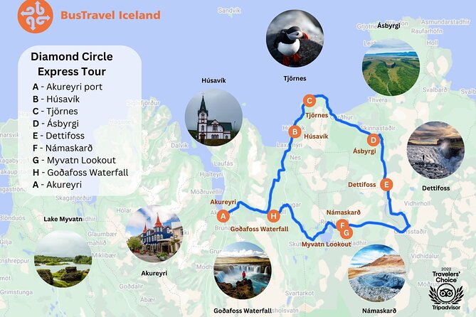 Diamond Circle Myvatn Waterfalls, and Husavik from Akureyri Tour - The Stops: From Waterfalls to Volcanoes