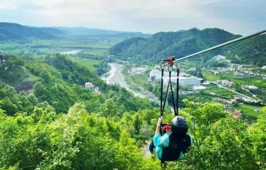 Durres/Golem: Zipline Albania and Petrela Castle - Soaring Over Hills and Forests on Albanias Longest Zipline
