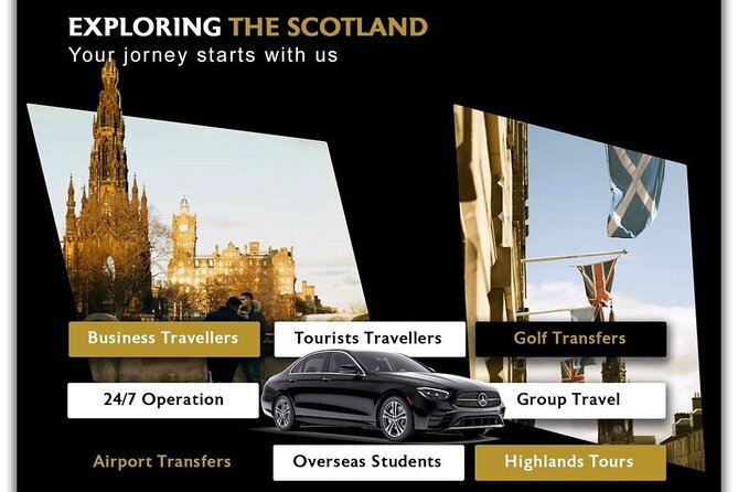 Edinburgh Airport Transfer to or Anywhere in Uk - The Comfort of Private, Air-Conditioned Vehicles