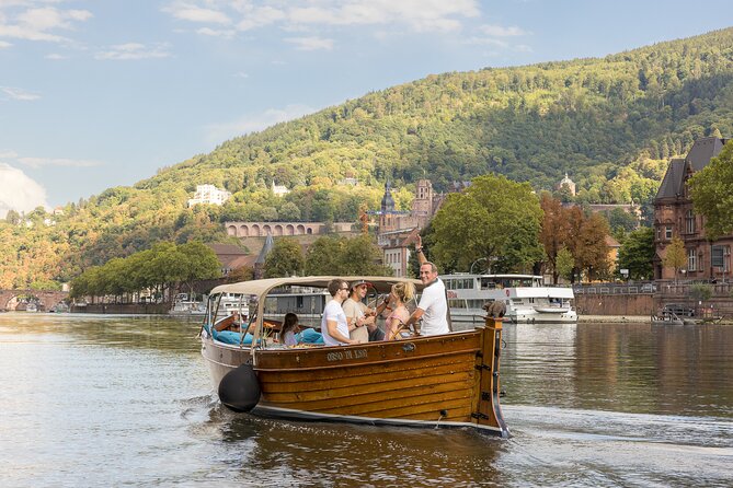 Exclusive private boat trip for couples in Heidelberg - Start at the Biergarten Uferbar and Explore Heidelberg’s Waterways