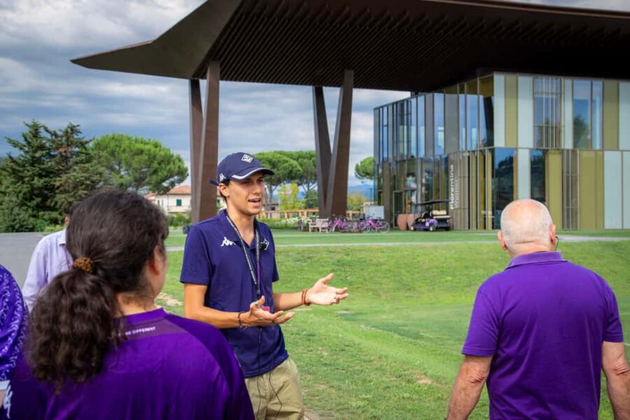 Florence: ACF Fiorentina Viola Park Guided Tour & Drink - Sitting in the Stands of Davide Astori Stadium