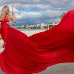 Flying Dress Photo Shoot in Mallorca  elegant pictures by the sea, cathedral - Scenic Locations for Impressive Photos in Mallorca