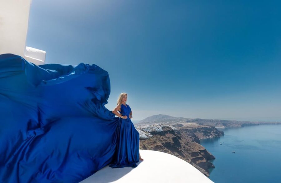 Flying dress Photoshoot in Santorini with Hotel Pickup - Dress Selection: 35+ Styles and Colors for Every Look