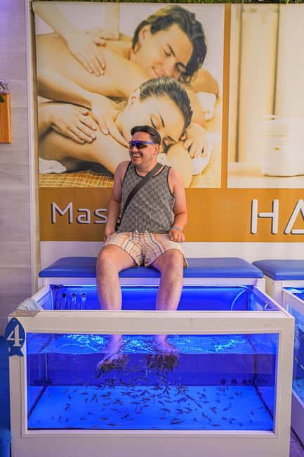 Foot care experience and Fish Spa Playa Fañabé - The Fish Spa: Tiny Fish Gently Exfoliating Your Feet