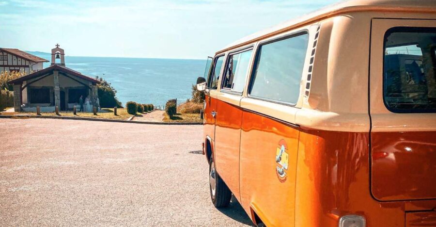 French Basque Country Coastline tour in a 70'sVW Van - Scenic Drive Through Biarritz’s Coastal Streets and Palaces