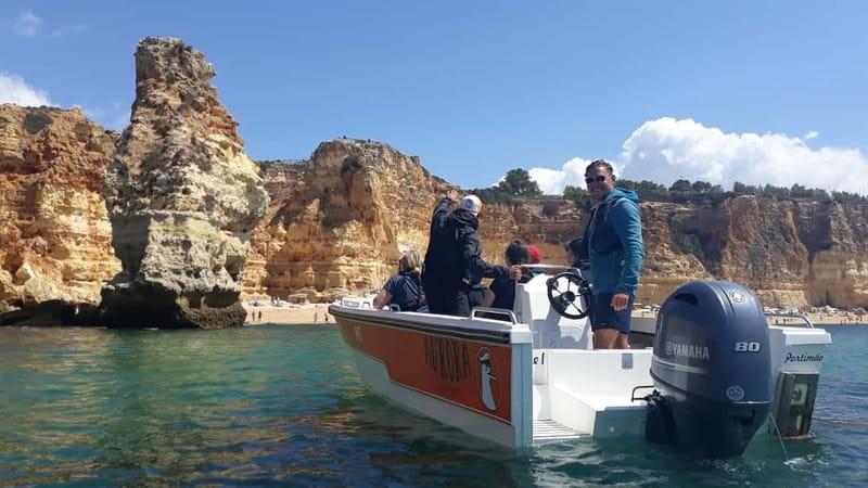 From Armação de Pêra: Private Benagil Beaches Boat Tour - Starting Point at Aurora Boat Trips Shop