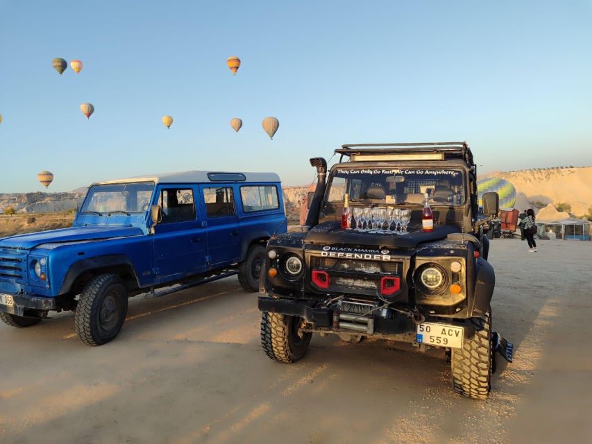 From Cappadocia: Let's Explore Cappadocia with jeeps - Sunset Champagne at Eagle Hill Point