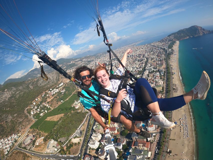 From city of Side Alanya Paragliding - From Side to Cleopatra Beach: The Journey and Meeting Point
