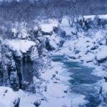 From Kiruna: Explore Abisko by Day - The Silver Waterfall in Its Frozen Form