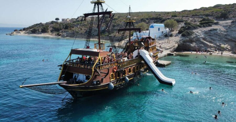 From Kos: 3-Island Pirate Cruise with Lunch and Waterslide - The Pirate-Themed Boat and Departure Point in Kos
