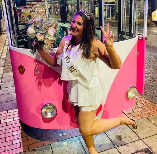 Fully Enclosed Pink Party Bike around Belfast - Belfast’s Only Fully Enclosed Pedal Pub with Comfort Features