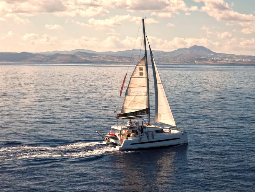 Hersonissos: Luxury Sunset Catamaran Cruise Sushi & Open Bar - The Spacious, Modern Catamaran Design for Comfort