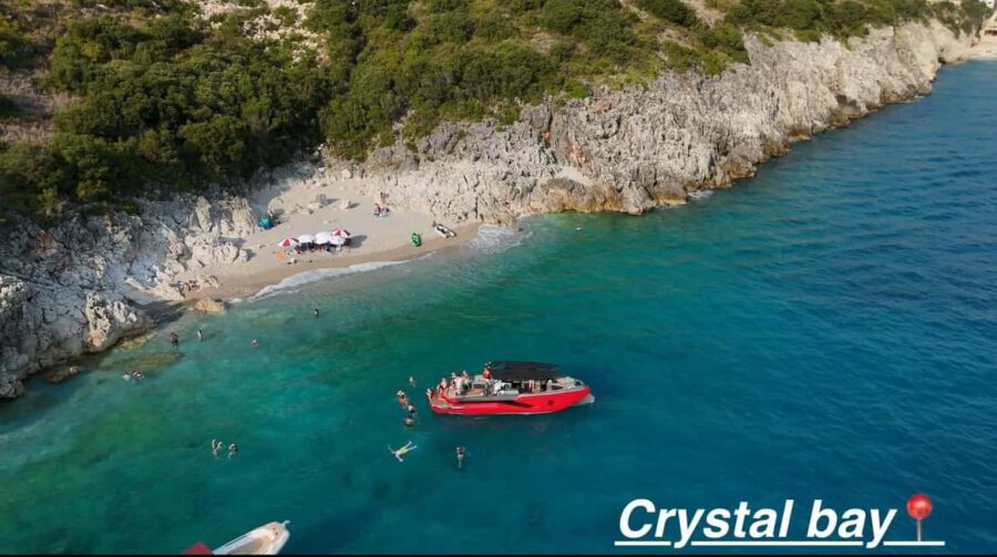 Himare: Sunset Boat Tour with Swim Stops - Swim Stops at Crystals Bay and Pigeons Cave
