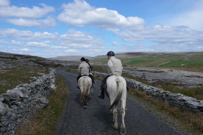 Horse riding - Burren Trail. Lisdoonvarna, Co Clare. Guided. 3 hours. - Riding Past Ancient Stone Forts and Irish Ruins