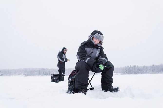 Ice Fishing on a Frozen Lake in Levi - Starting Point and Transportation in Levi