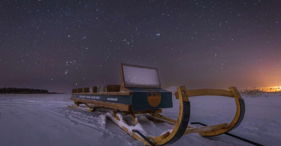 Ii: Snowmobile sleigh trip on frozen sea under starlit sky - Starting Point and Meeting Logistics in Ii