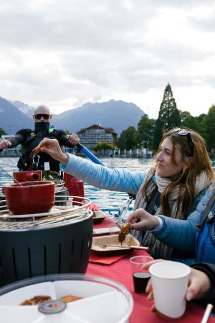 Interlaken: Chocolate Fondue Float - Delight in Swiss Chocolate Fondue with Fruits and Marshmallows