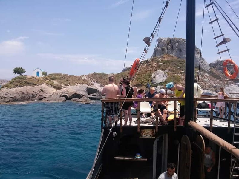 Kardamaina: Pirate Boat Cruise to 3 Bays with BBQ Lunch - Exploring Kefalos Beach and Its Secluded Charm