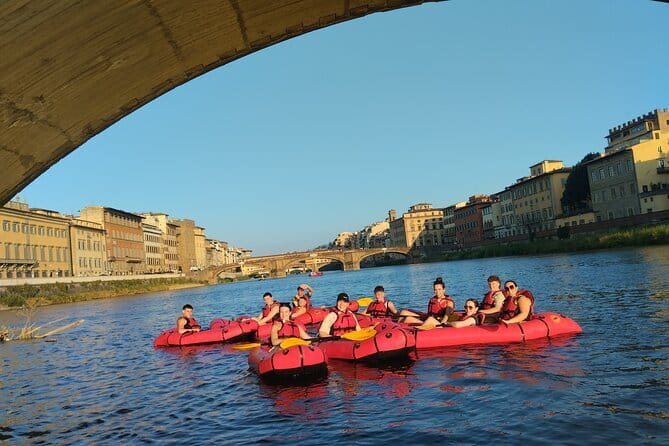 Kayak on the Arno river in Florence under the arches of the Old Bridge - Exploring Florence from the Water