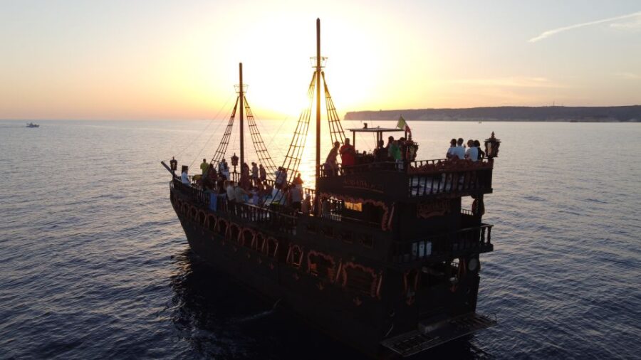 Lampedusa: Sunset Dolphin Sighting on a Pirate Ship - Live Music and Onboard Entertainment