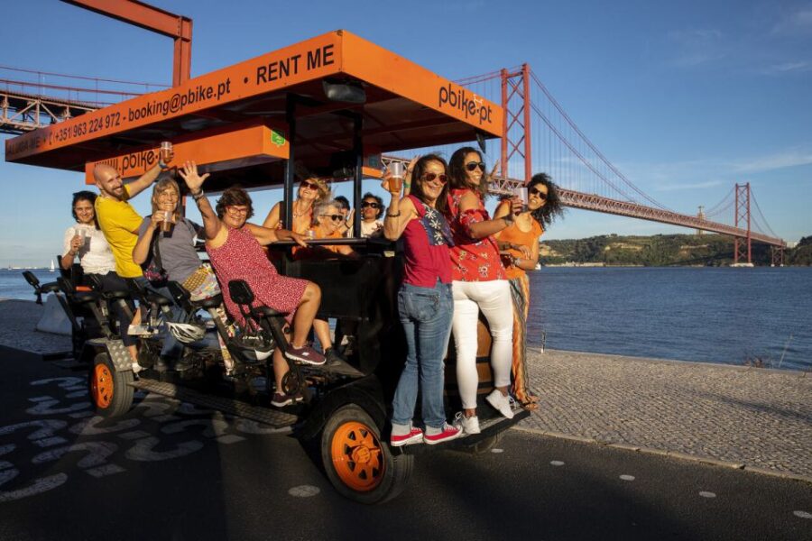 Lisbon: Fun Beer Bike by the Seafront - The Scenic Route Along Tejo’s Riverside