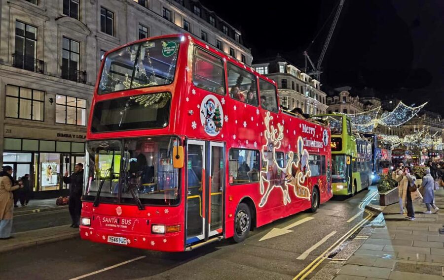 London: Christmas Lights Santa Sleigh Open-Top Tour - The Festive Route for Christmas Lights Viewing