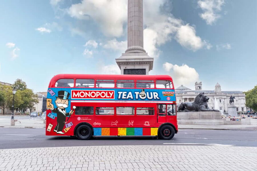 London: MONOPOLY Afternoon Tea Tour Bus - The Vintage Routemaster Bus Sets the Scene for a Fun Sightseeing Tour