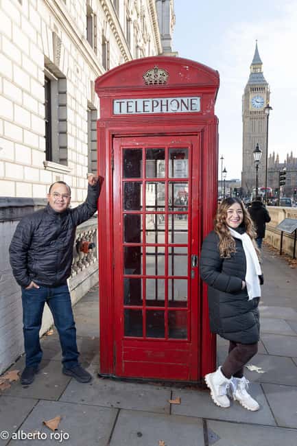 London: Photoshoot at Big Ben, the London Eye, and the red phone booth - Walking Across Westminster Bridge to Big Ben