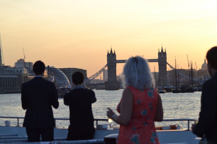 London: River Thames Evening Cruise with Bubbly and Canapés - Setting Sail at Tower Millennium Pier