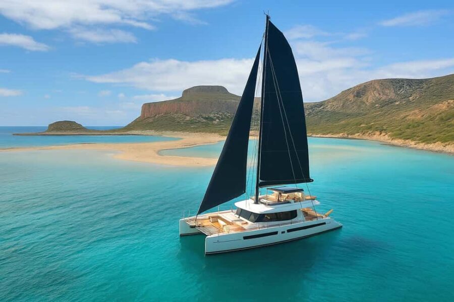 Luxury Catamaran to Balos: Sunset, Snacks, Drinks & Transfer - Spacious, Stylish Catamaran with Comfort in Mind