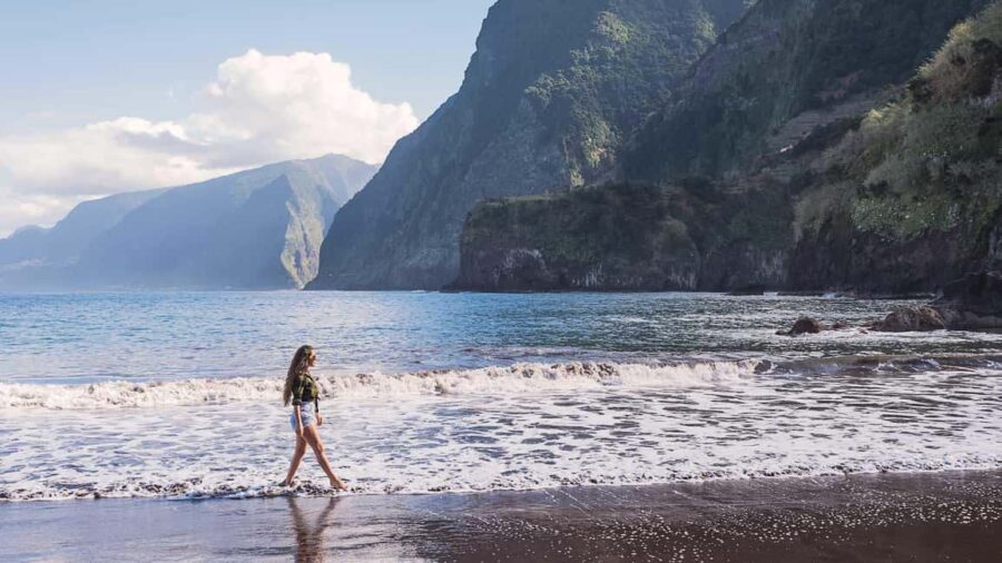 Madeira: Walk in Fanal and Seixal Beach Guided Tour - Descending to Seixal Beach for Relaxation and Swimming
