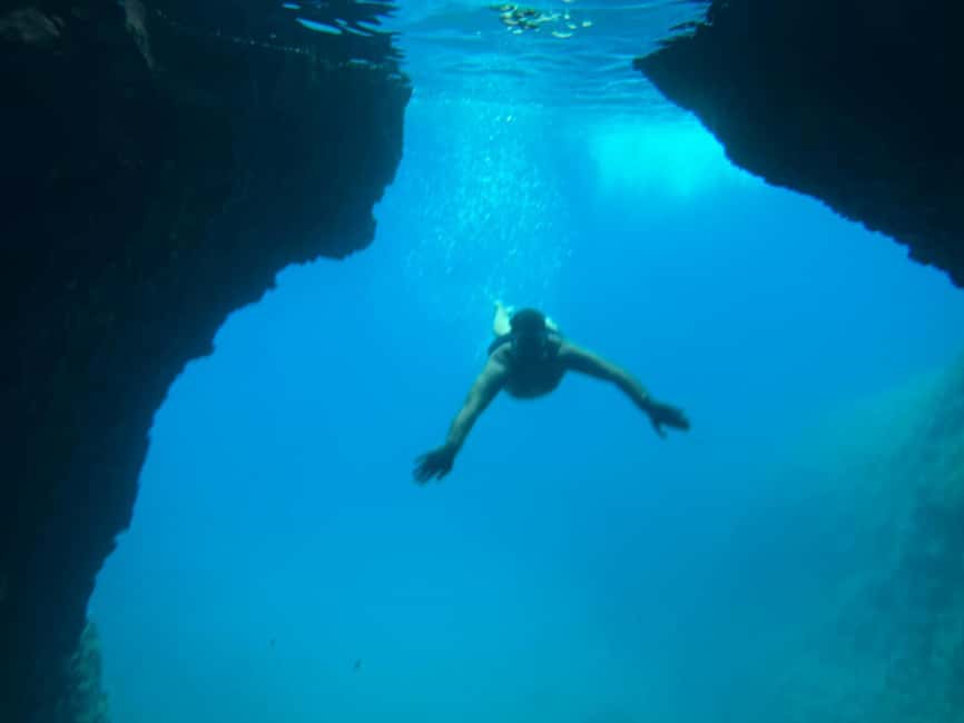 Makarska: 3 island, Cave, Cliffs, Jelsa, Lagoon, Golden Horn - Visiting the Little Blue Cave for Snorkeling