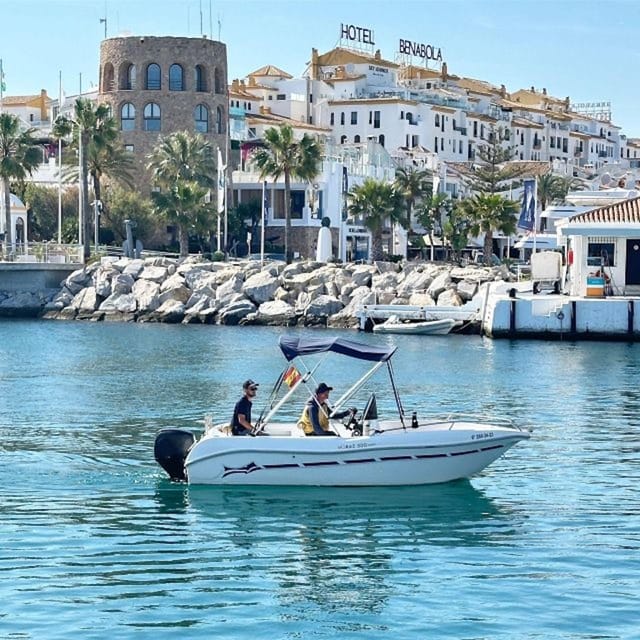 Marbella: Boat Rental drive yourself with Dolphin Sighting - The Convenience of a No-License Boat Rental in Marbella