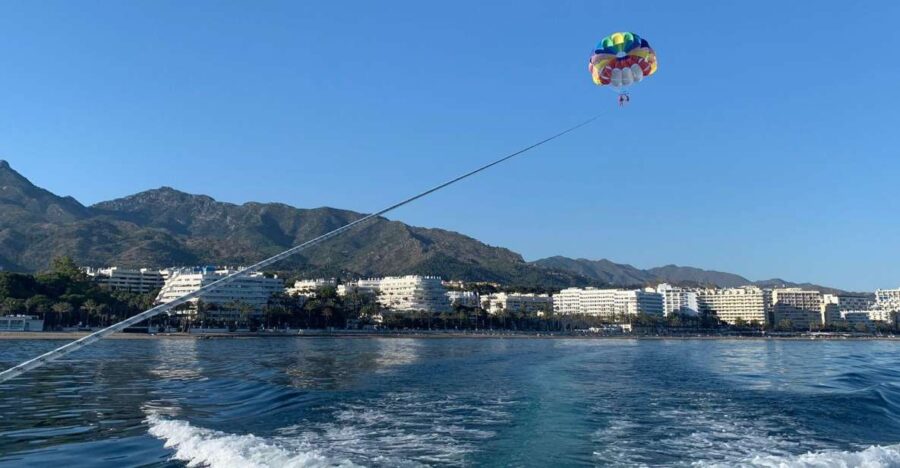 Marbella from the heights: Parasailing - Starting Point on Marbellas Frontline Port