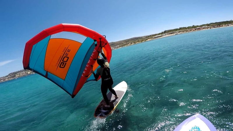 Mellieha Bay: Wing Foiling Lesson - How the Land Session Prepares You for Water